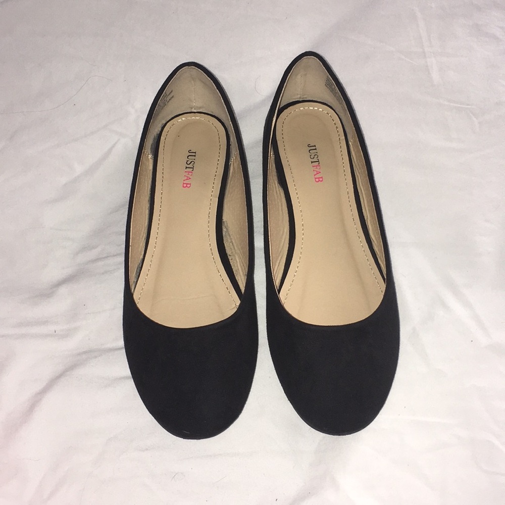 Black Satin Flats